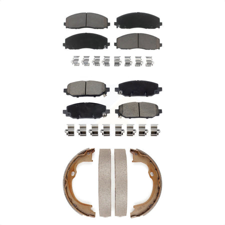 Front Rear Ceramic Brake Pads And Parking Shoes Kit For Jeep Wrangler KCN-100788
