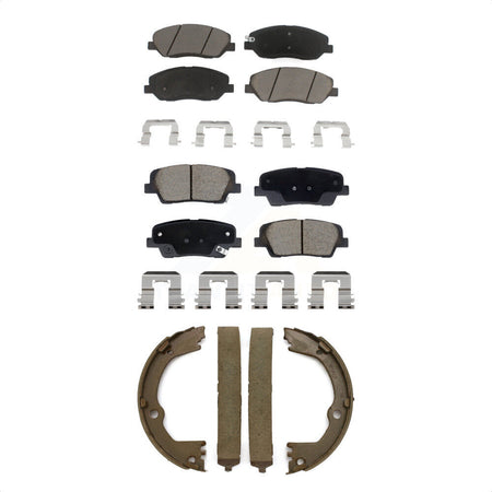 Front Rear Ceramic Brake Pads And Parking Shoes Kit For Hyundai Santa Fe XL 3.3L KCN-100792