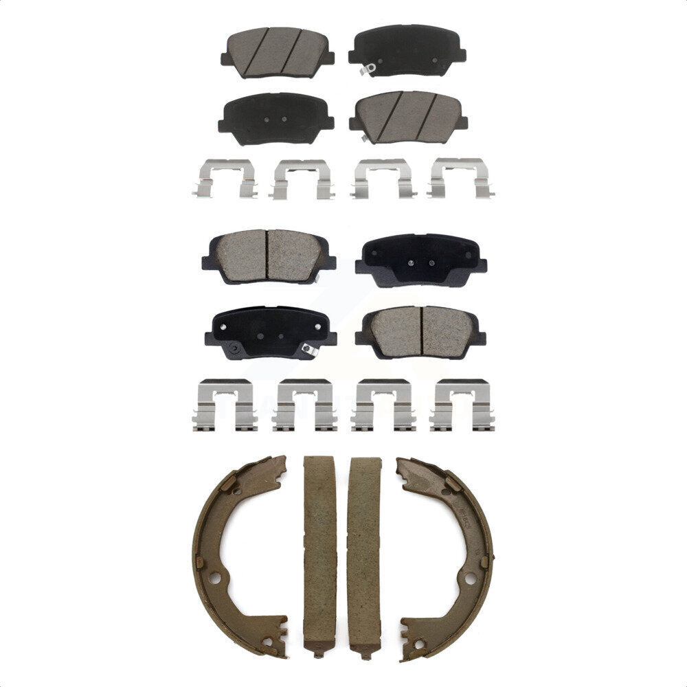 Front Rear Ceramic Brake Pads And Parking Shoe Kit For Hyundai Santa Fe Sport Kia Sorento KCN-100793