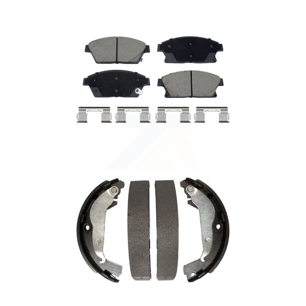 Front Rear Ceramic Brake Pads & Drum Shoe Kit For 2014-2015 Chevrolet Cruze DIESEL engine KCN-100798