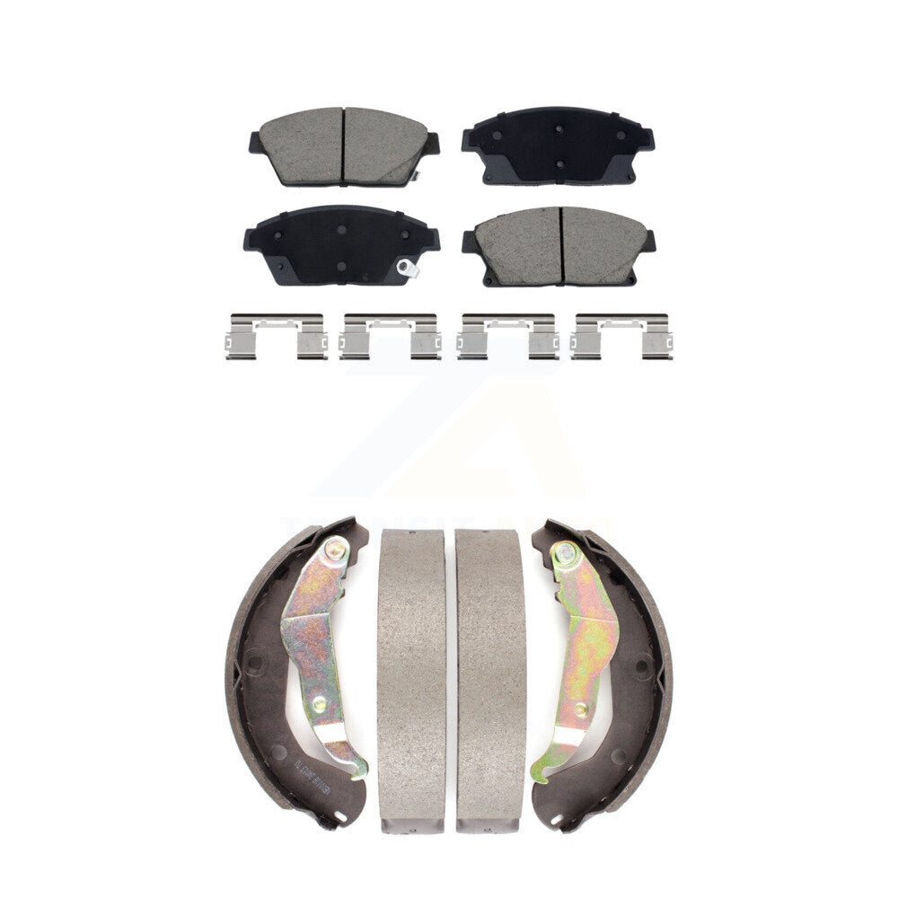 Front Rear Ceramic Brake Pads And Drum Shoes Kit For 2013-2017 Chevrolet Trax KCN-100800