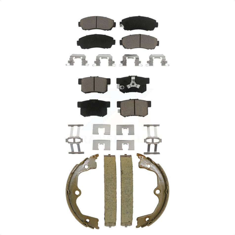 Front Rear Ceramic Brake Pads And Parking Shoes Kit For Honda Accord Crosstour KCN-100808