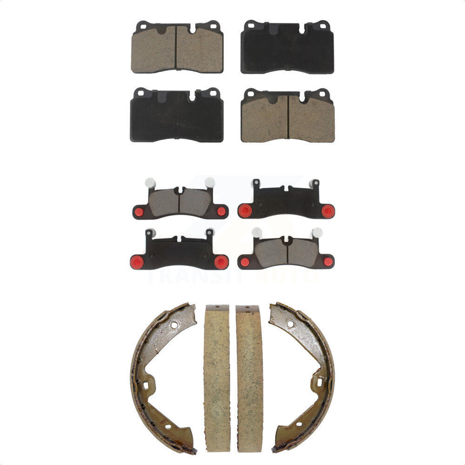 Front Rear Ceramic Brake Pads And Parking Shoes Kit For Volkswagen Touareg KCN-100810