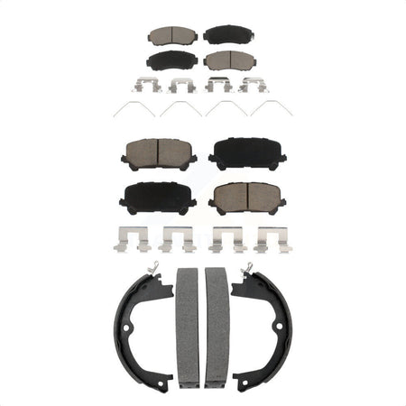 Front Rear Ceramic Brake Pads And Parking Shoes Kit For 2019-2024 Honda Passport KCN-100812