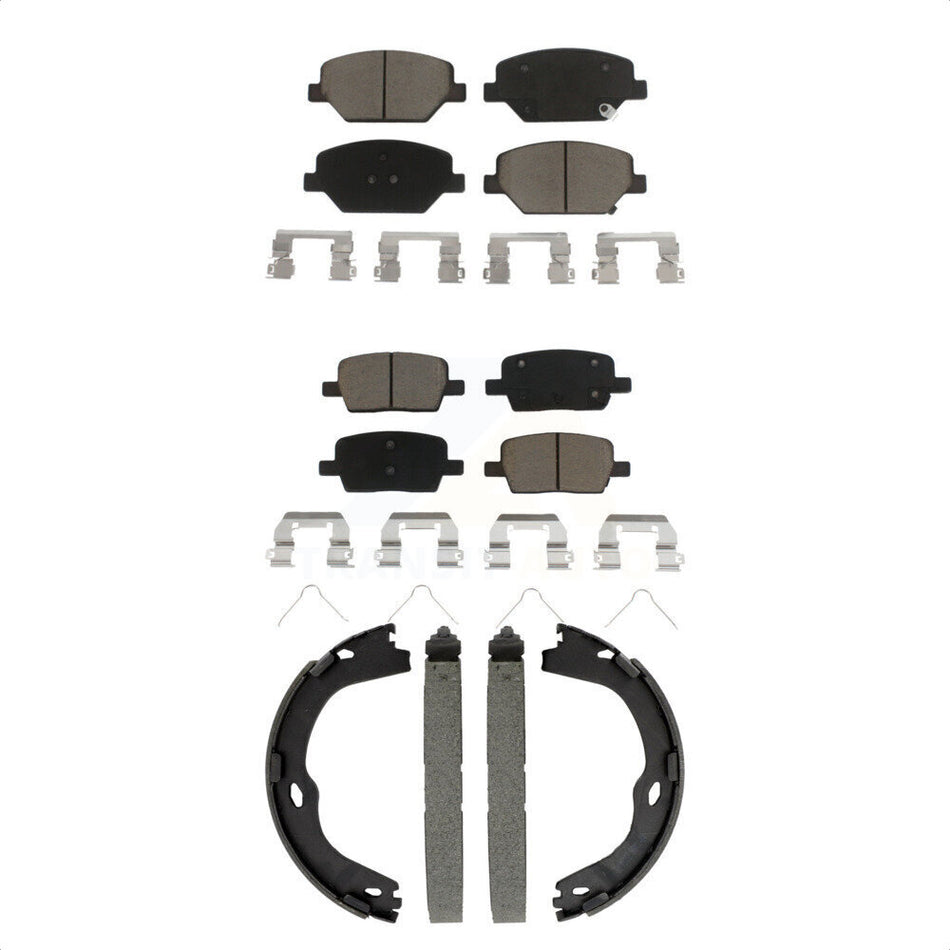 Front Rear Ceramic Brake Pads And Parking Shoes Kit For Chevrolet Camaro KCN-100826