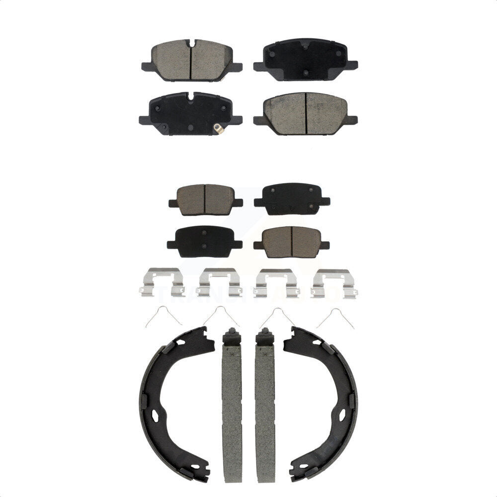 Front Rear Ceramic Brake Pads And Parking Shoes Kit For Chevrolet Camaro KCN-100829