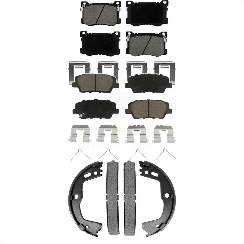 Front Rear Ceramic Brake Pads And Parking Shoes Kit For 2018-2020 Genesis G80 3.3L KCN-100832