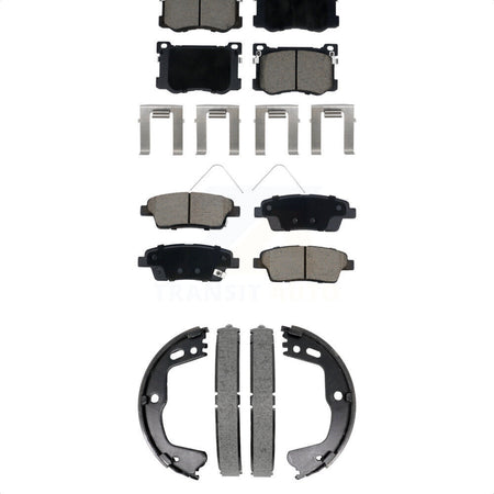 Front Rear Ceramic Brake Pads And Parking Shoes Kit For 2018-2020 Genesis G80 3.8L 5.0L KCN-100833