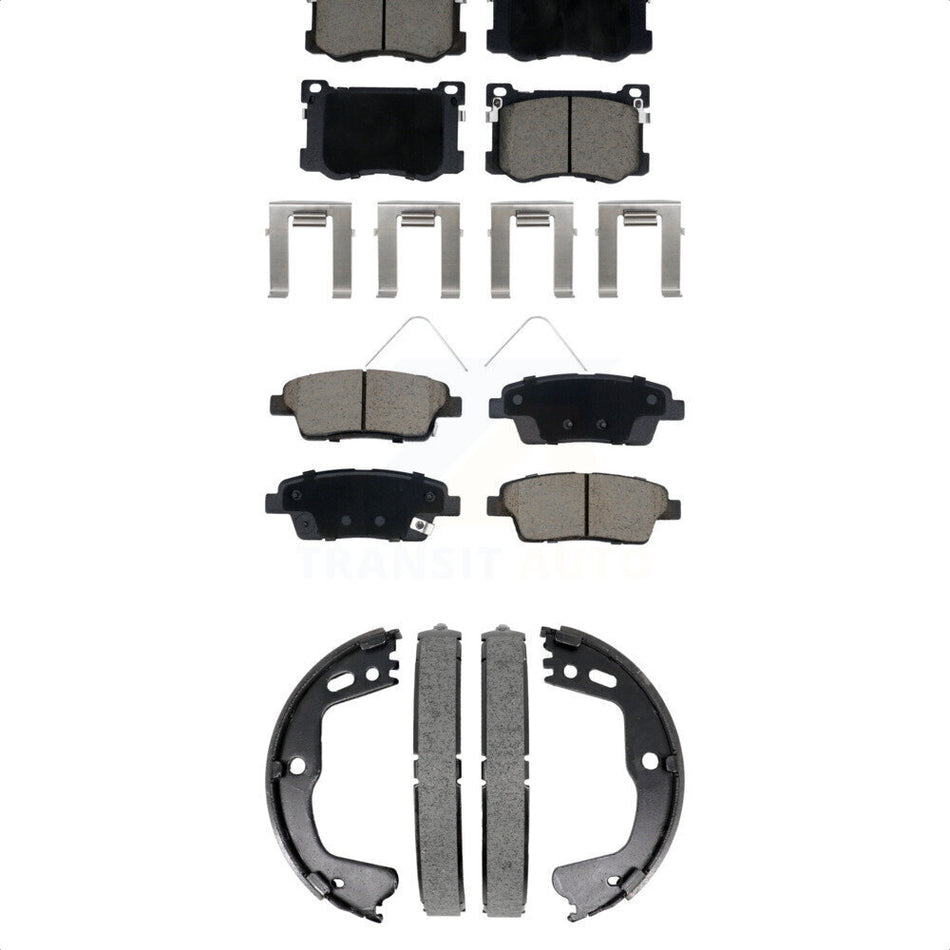 Front Rear Ceramic Brake Pads And Parking Shoes Kit For 2018-2020 Genesis G80 3.8L 5.0L KCN-100833