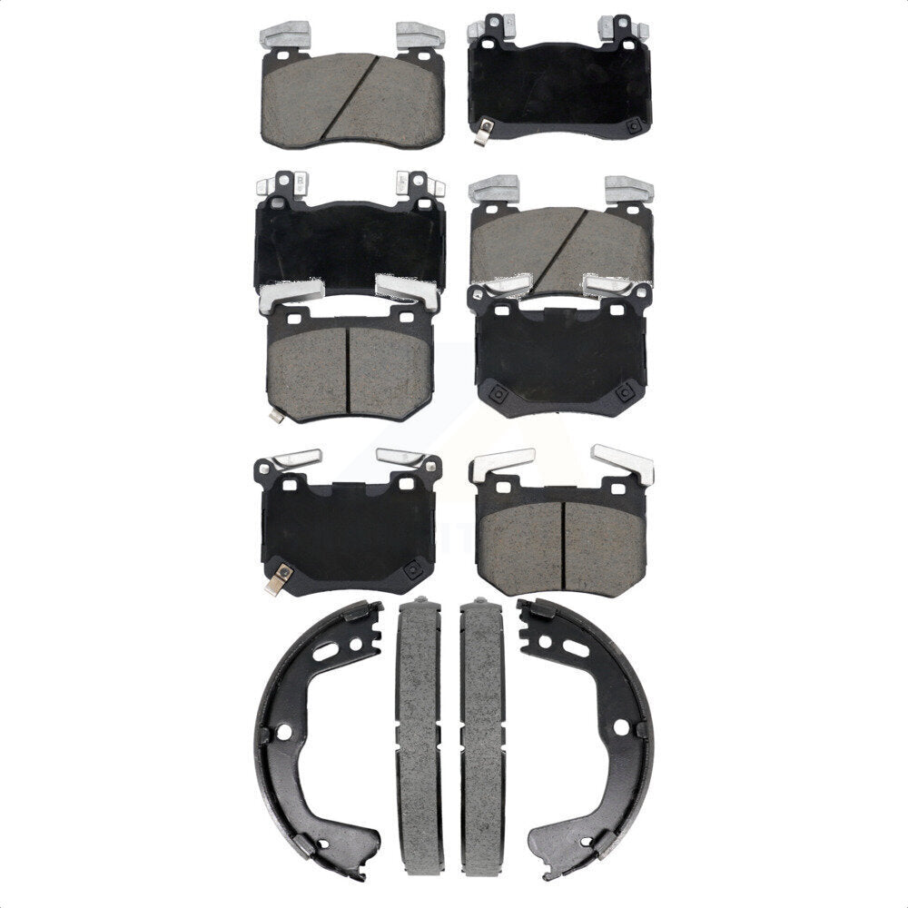 Front Rear Ceramic Brake Pads And Parking Shoes Kit For Kia Stinger Genesis G70 KCN-100834
