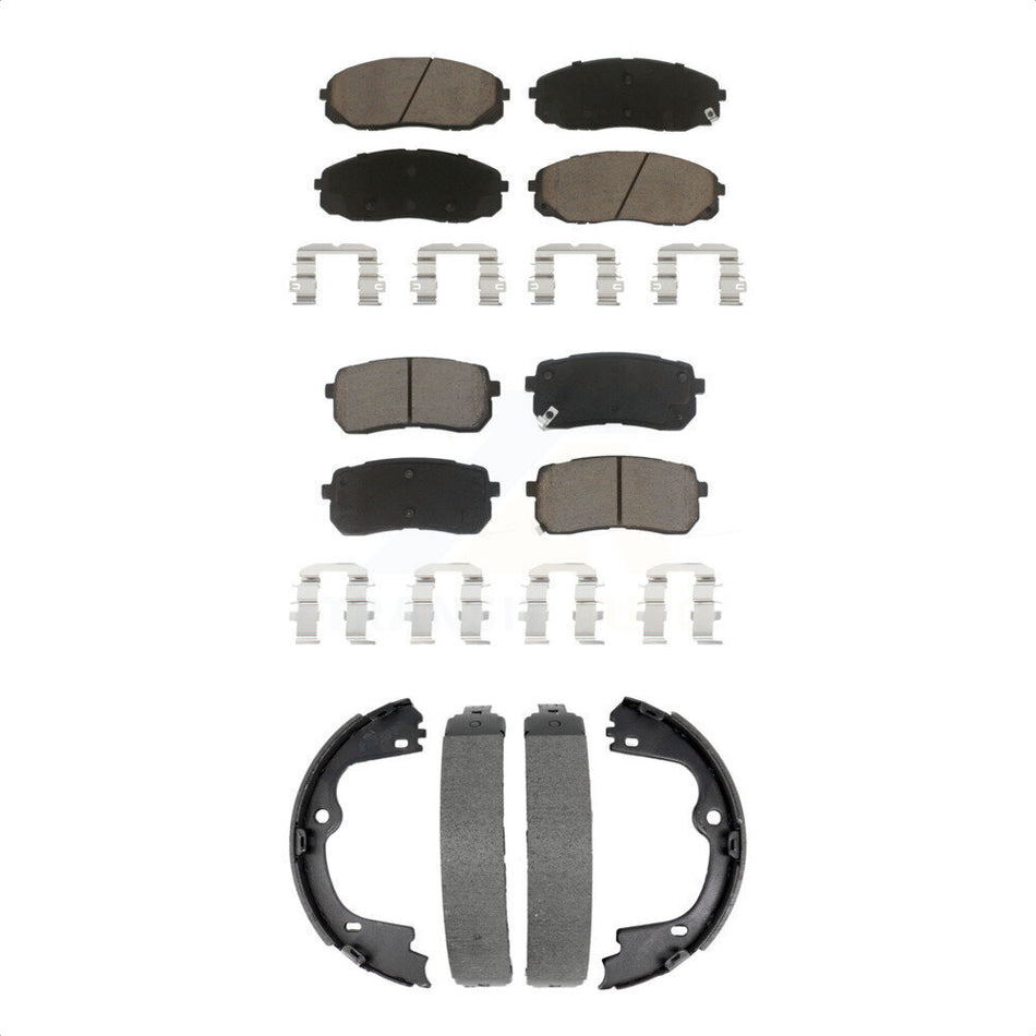 Front Rear Ceramic Brake Pads And Parking Shoes Kit For Kia Sedona KCN-100835
