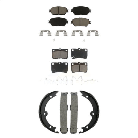 Front Rear Ceramic Brake Pads And Parking Shoes Kit For Lexus IS250 GS300 KCN-100836