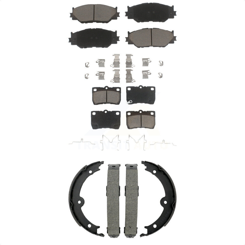 Front Rear Ceramic Brake Pads And Parking Shoes Kit For Lexus IS250 KCN-100837