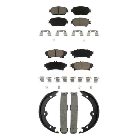 Front Rear Ceramic Brake Pads And Parking Shoes Kit For 2014 Lexus IS250 C F Sport KCN-100840