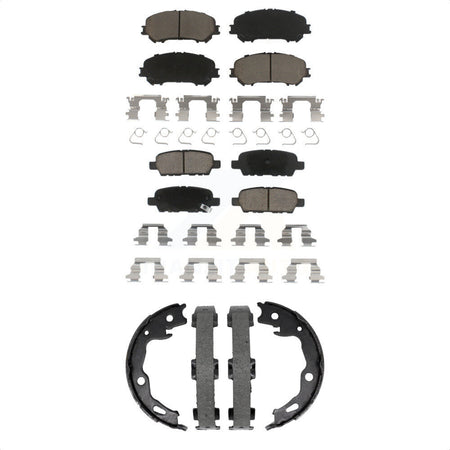 Front Rear Ceramic Brake Pads And Parking Shoes Kit For Nissan Rogue Sport Qashqai KCN-100844