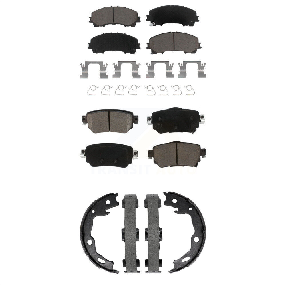 Front Rear Ceramic Brake Pads And Parking Shoes Kit For Nissan Rogue KCN-100846