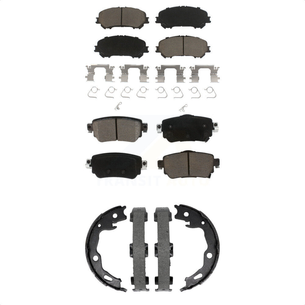 Front Rear Ceramic Brake Pads And Parking Shoes Kit For Nissan Rogue Sport Qashqai KCN-100847