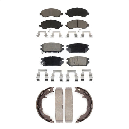 Front Rear Ceramic Brake Pads And Parking Shoes Kit For Mitsubishi Eclipse Galant KCN-100854
