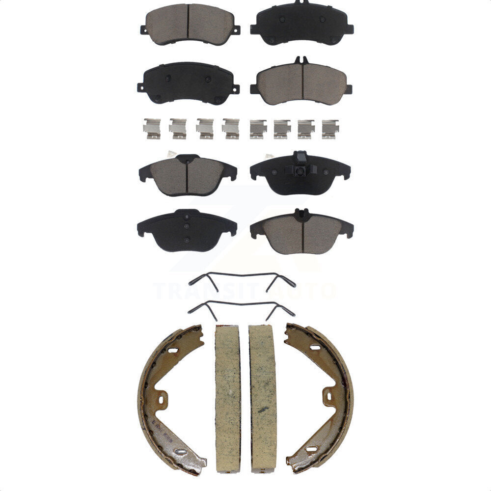 Front Rear Ceramic Brake Pads And Parking Shoes Kit For Mercedes-Benz GLK350 GLK250 KCN-100866