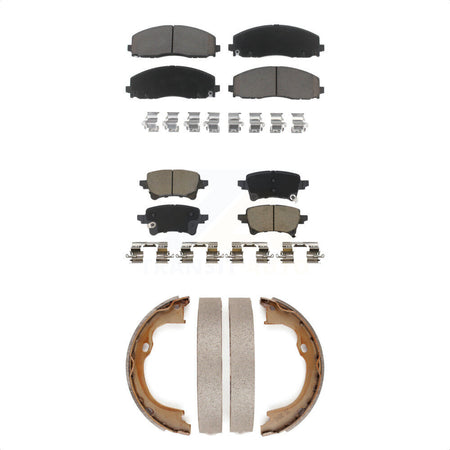 Front Rear Ceramic Brake Pads And Parking Shoes Kit For Jeep Wrangler Gladiator KCN-100867
