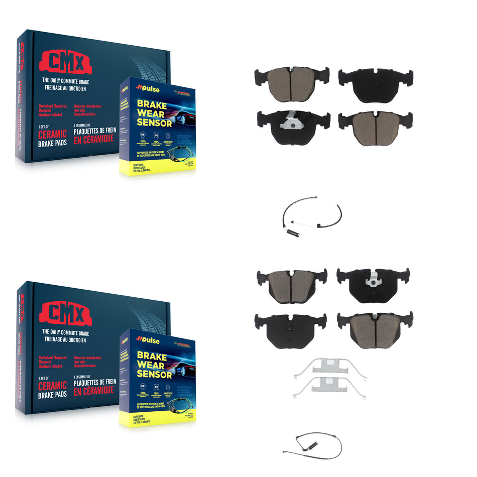 Front Rear Ceramic Disc Brake Pads And Wear Sensors Kit For BMW X5 KCW-100002