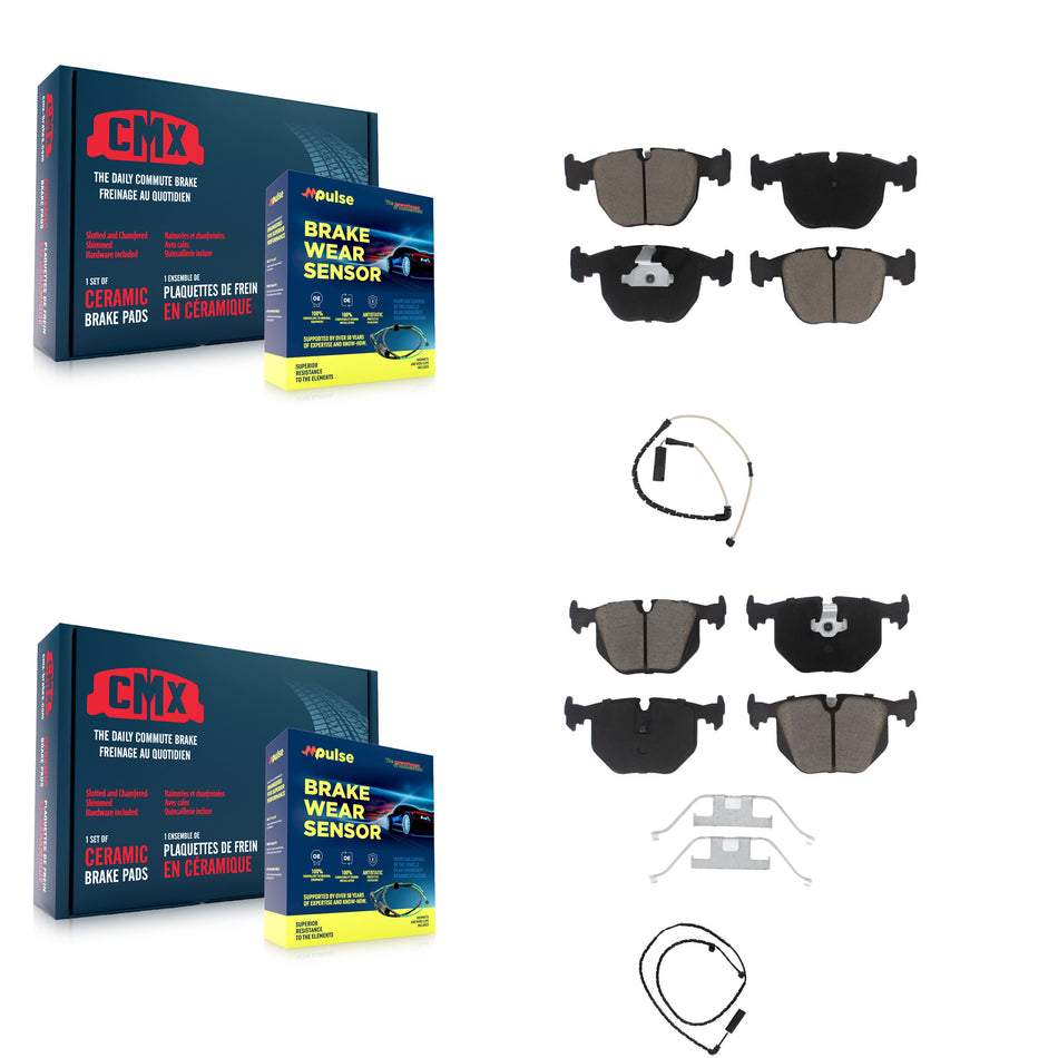 Front Rear Ceramic Disc Brake Pads And Wear Sensors Kit For Land Rover Range KCW-100003