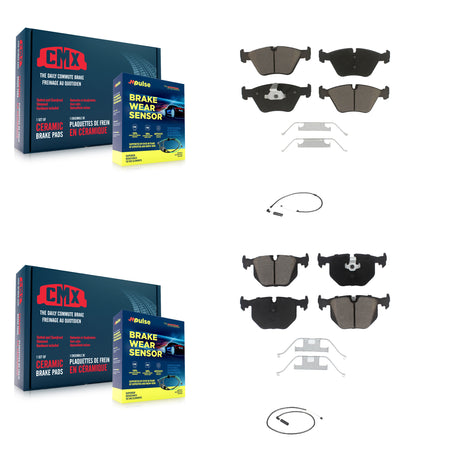Front Rear Ceramic Disc Brake Pads And Wear Sensors Kit For 2004-2010 BMW X3 KCW-100004