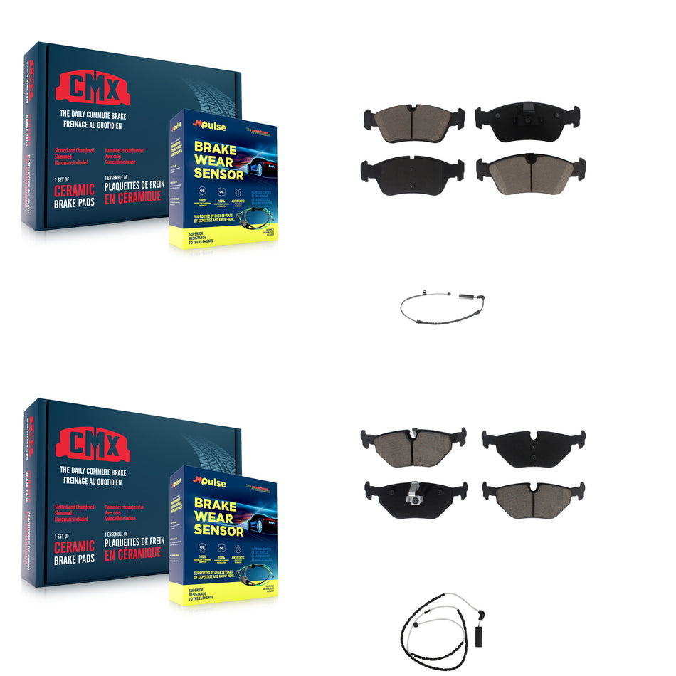 Front Rear Ceramic Disc Brake Pads And Wear Sensors Kit For BMW Z4 KCW-100008