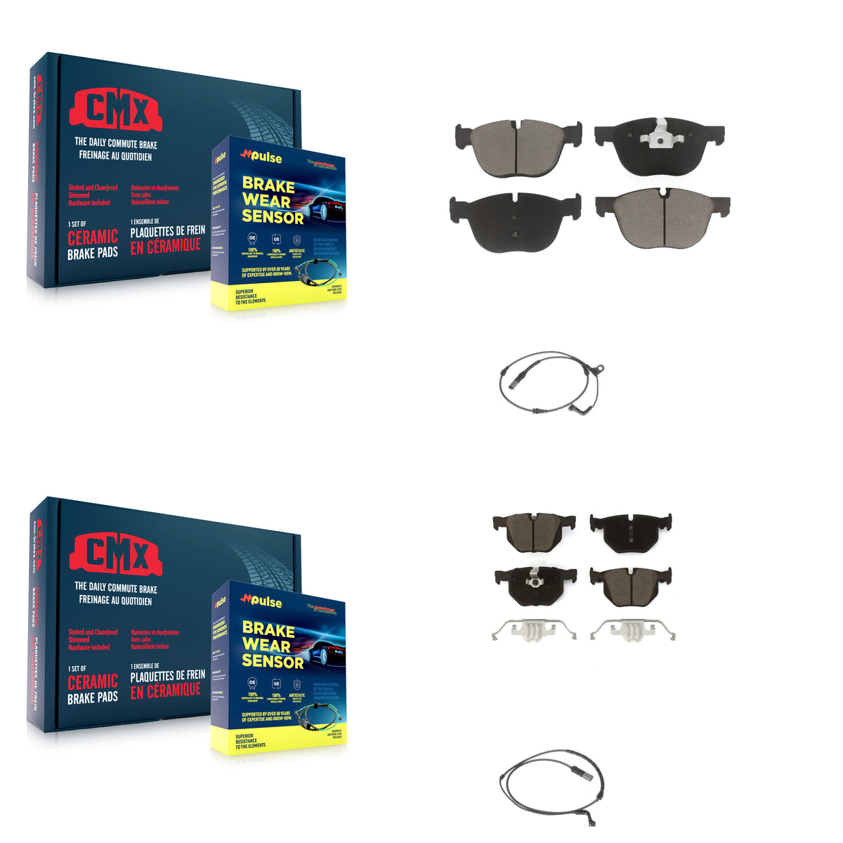 Front Rear Ceramic Disc Brake Pads And Wear Sensors Kit For BMW X5 X6 KCW-100014