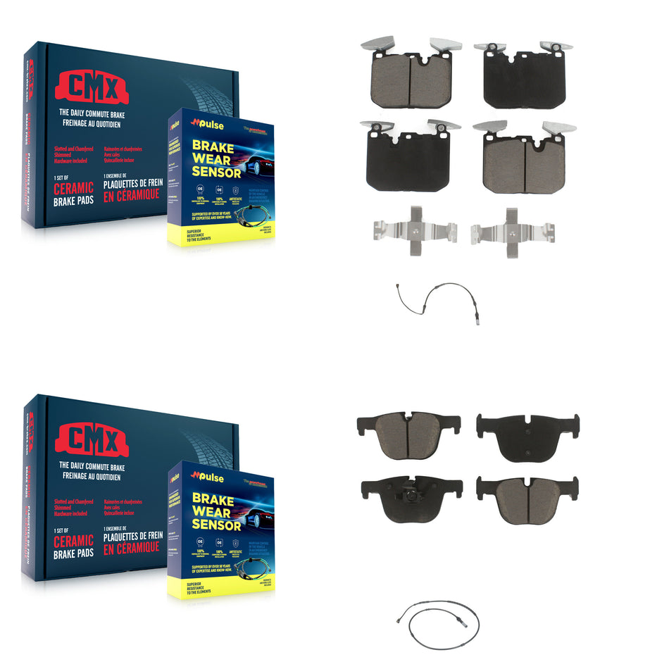 Front Rear Ceramic Brake Pads Wear Sensor Kit For BMW 340i xDrive 435i 440i Gran Coupe GT KCW-100017