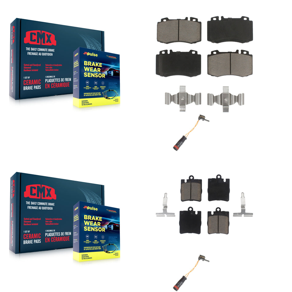 Front Rear Ceramic Disc Brake Pad Wear Sensor Kit For Mercedes-Benz C230 SLK350 C320 C350 KCW-100034