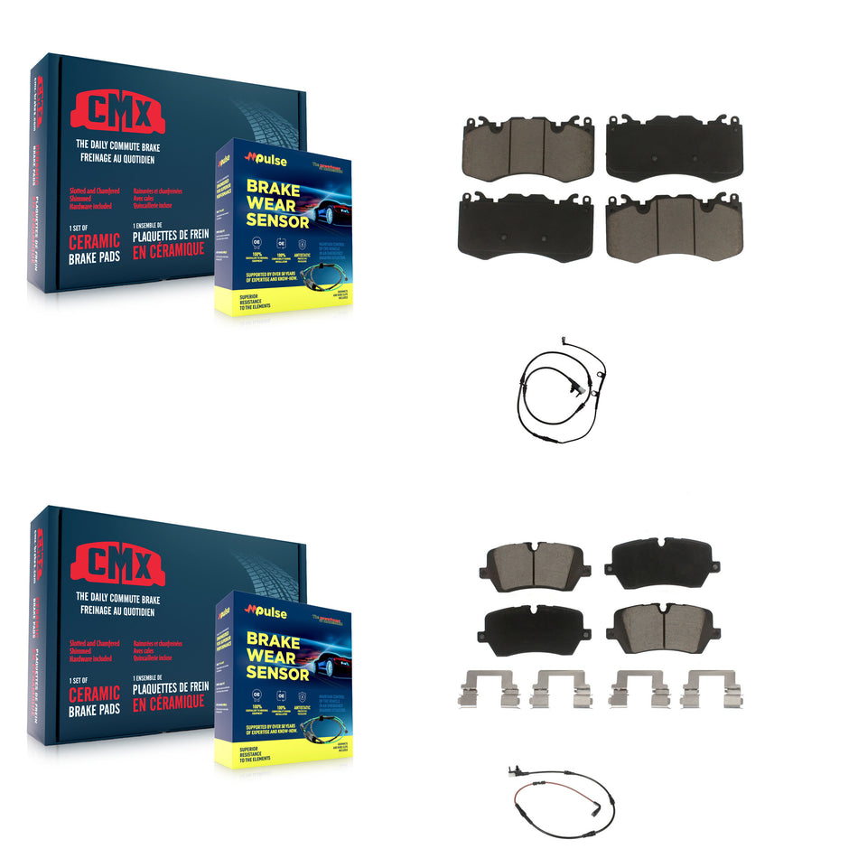 Front Rear Ceramic Disc Brake Pads And Wear Sensors Kit For Land Rover Range Sport KCW-100040