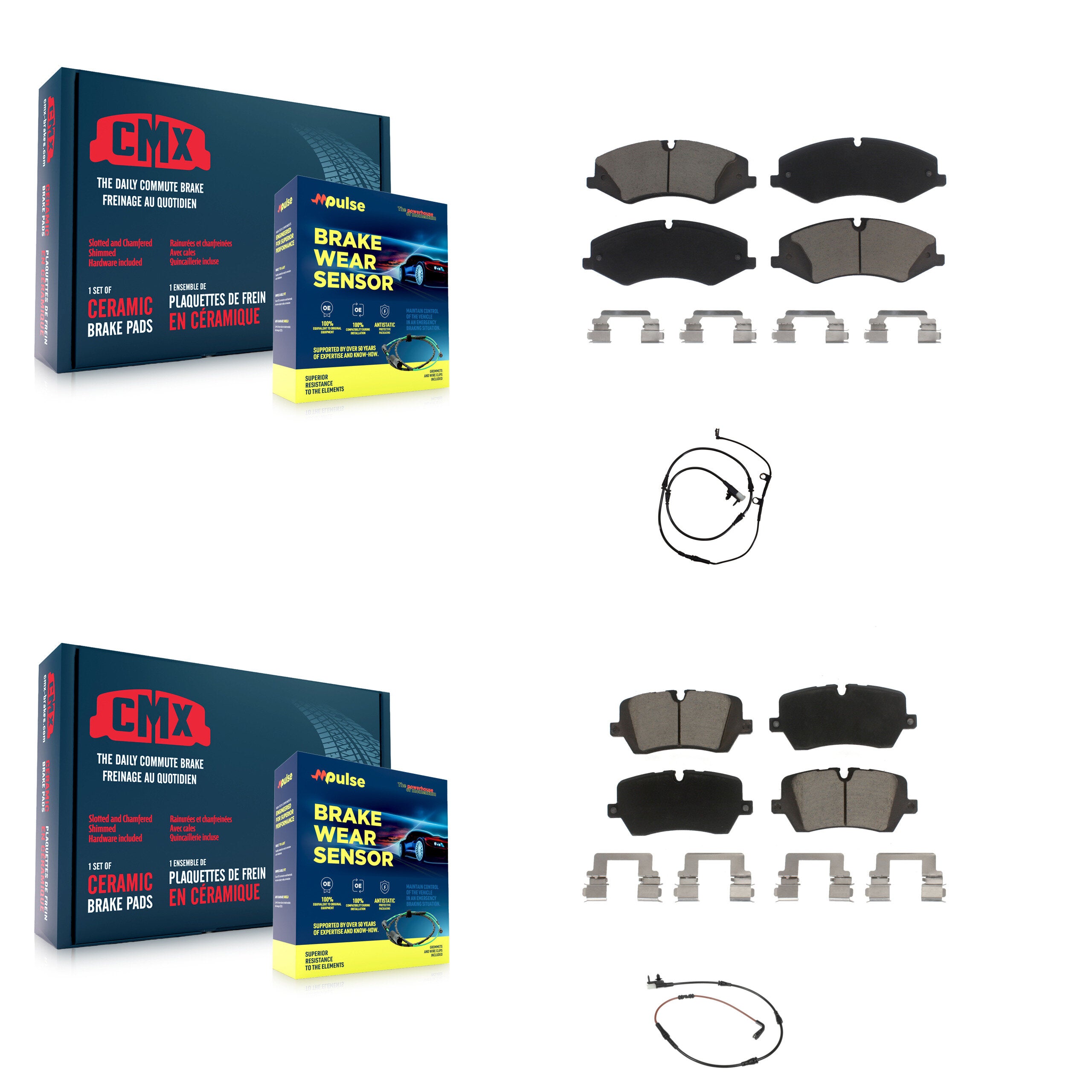 Front Rear Ceramic Brake Pad Wear Sensor Kit For Land Rover Range Sport with Brembo KCW-100043