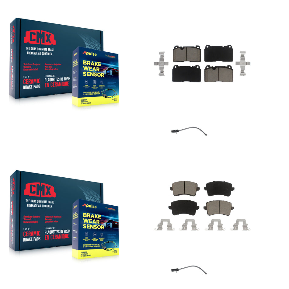 Front Rear Ceramic Disc Brake Pads And Wear Sensors Kit For Audi Q5 To 5 3 2015 KCW-100057
