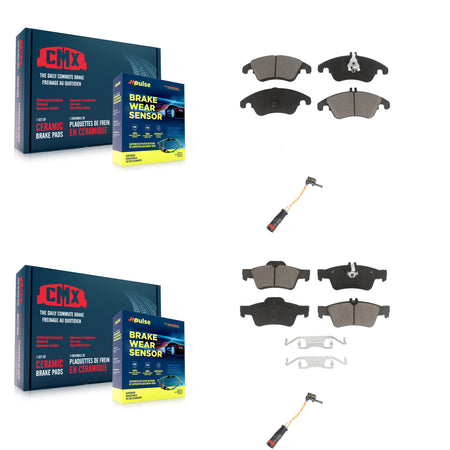 Front Rear Ceramic Disc Brake Pad Wear Sensor Kit For Mercedes-Benz E350 E250 CLS400 E400 KCW-100067