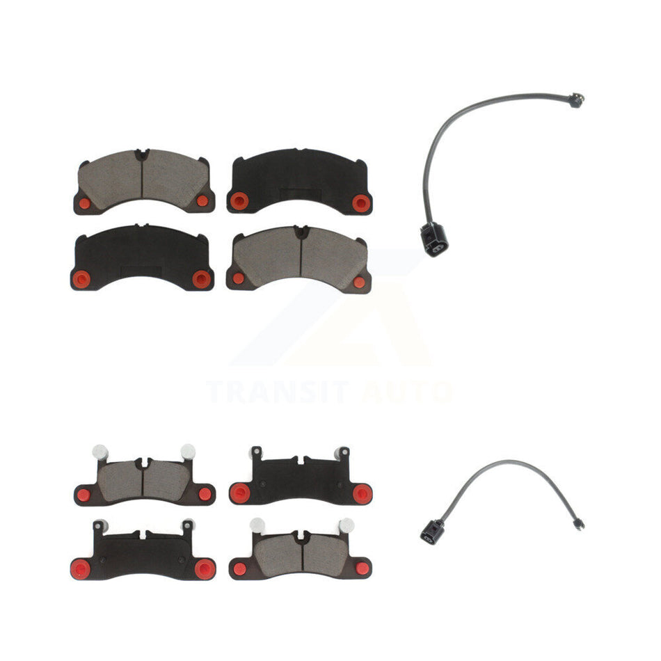 Front Rear Ceramic Disc Brake Pads And Wear Sensors Kit For Porsche Cayenne with Harness KCW-100086