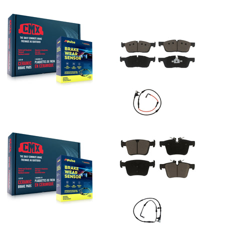 Front Rear Ceramic Disc Brake Pads And Wear Sensors Kit For Jaguar XE KCW-100095