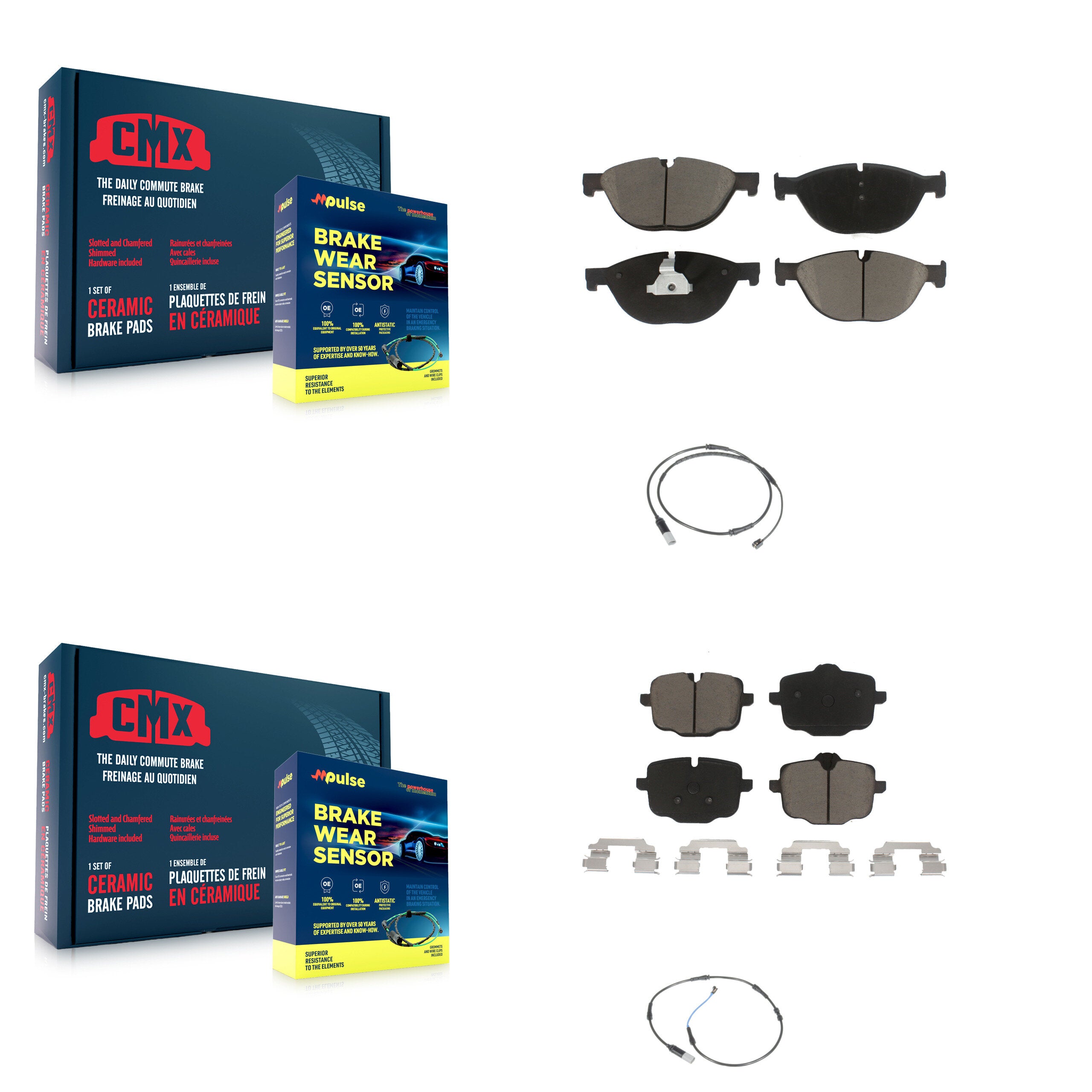 Front Rear Ceramic Disc Brake Pad And Wear Sensor Kit For BMW 650i xDrive Gran Coupe 550i KCW-100139
