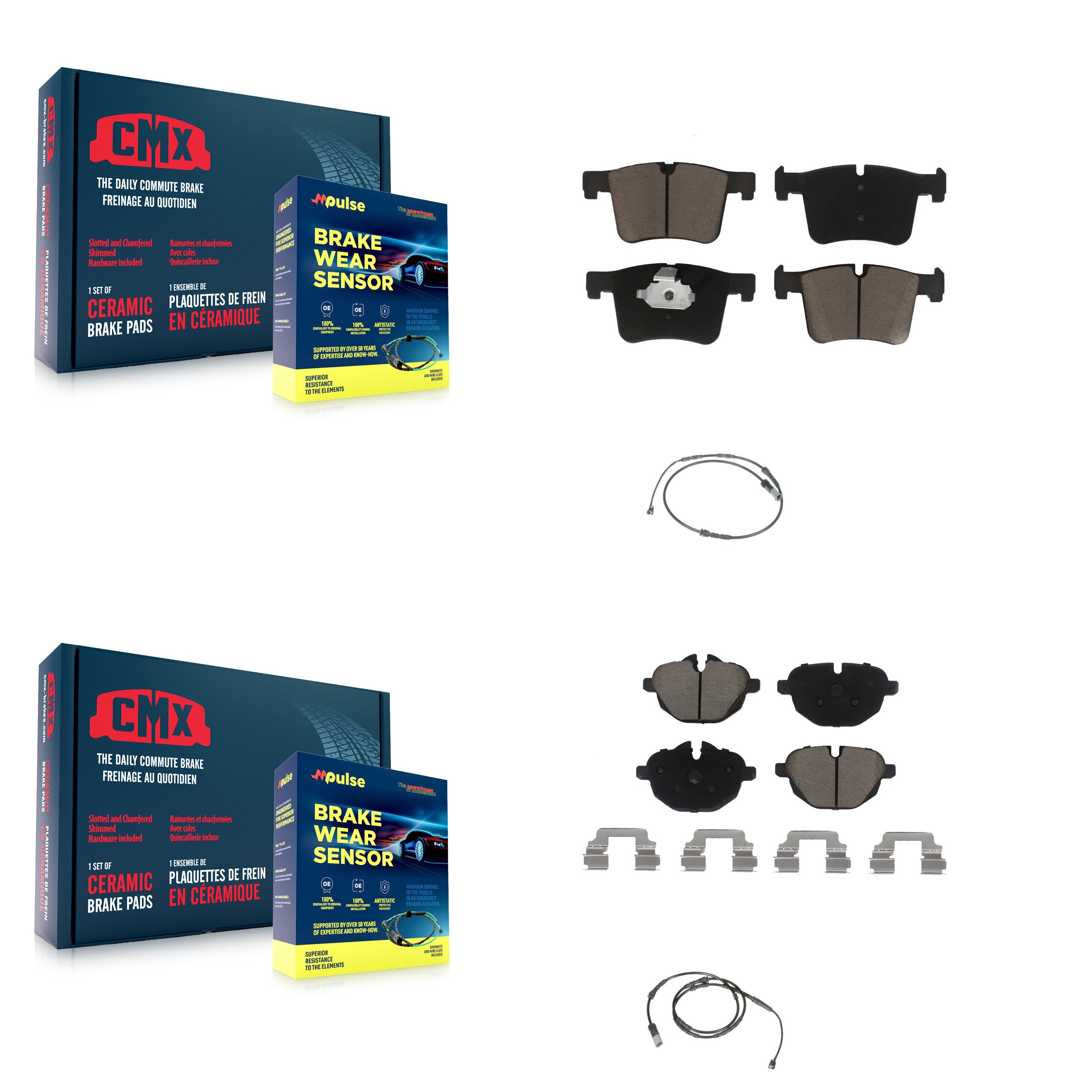 Front Rear Ceramic Disc Brake Pads And Wear Sensors Kit For BMW X3 X4 KCW-100141
