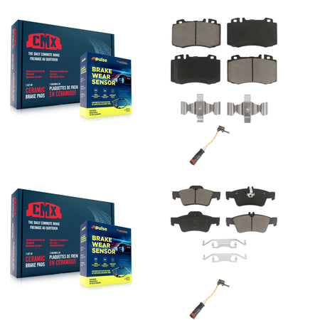 Front Rear Ceramic Brake Pad Wear Sensor Kit For Mercedes-Benz E350 SL500 SL550 E550 S500 KCW-100149