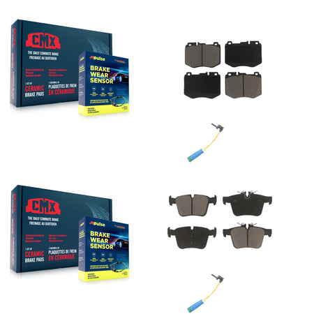 Front Rear Ceramic Disc Brake Pads And Wear Sensors Kit For Mercedes-Benz C300 C400 C350e KCW-100157