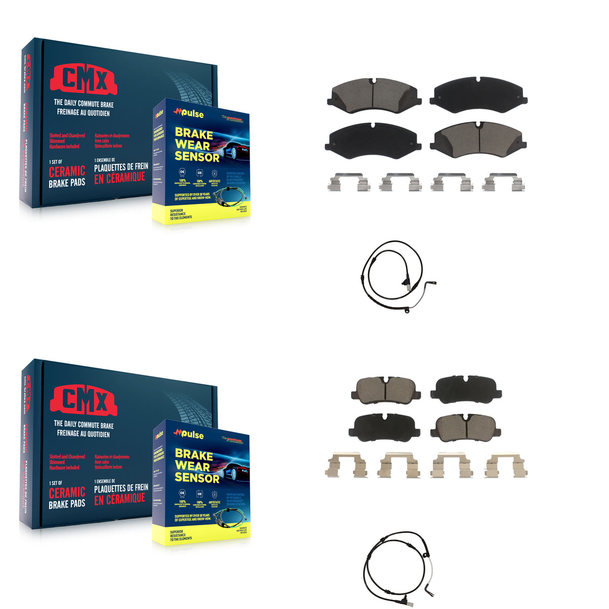 Front Rear Ceramic Brake Pads Wear Sensor Kit For Land Rover Range Sport with 360mm Rotor KCW-100161