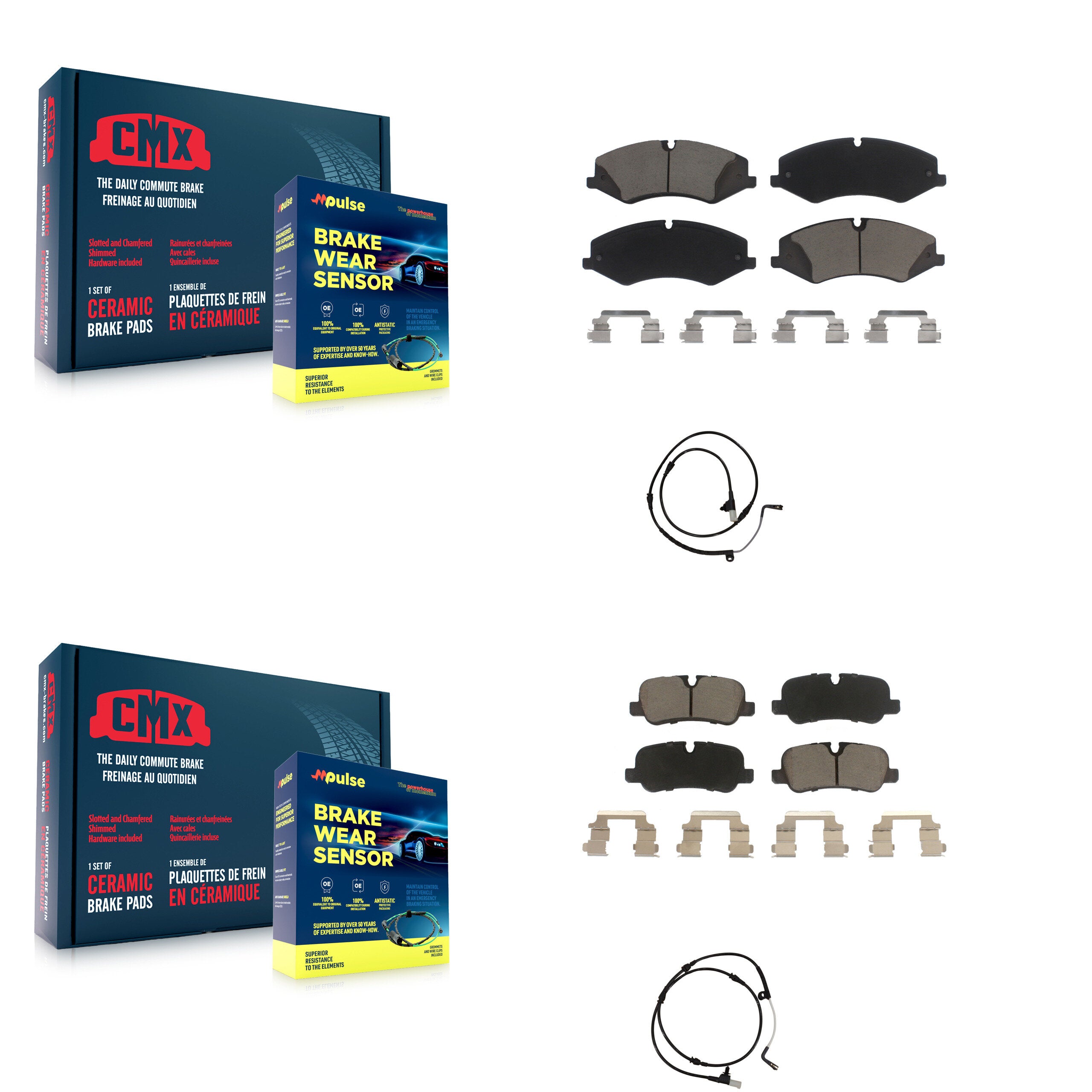 Front Rear Ceramic Brake Pads Wear Sensor Kit For Land Rover Range Sport with 360mm Rotor KCW-100161