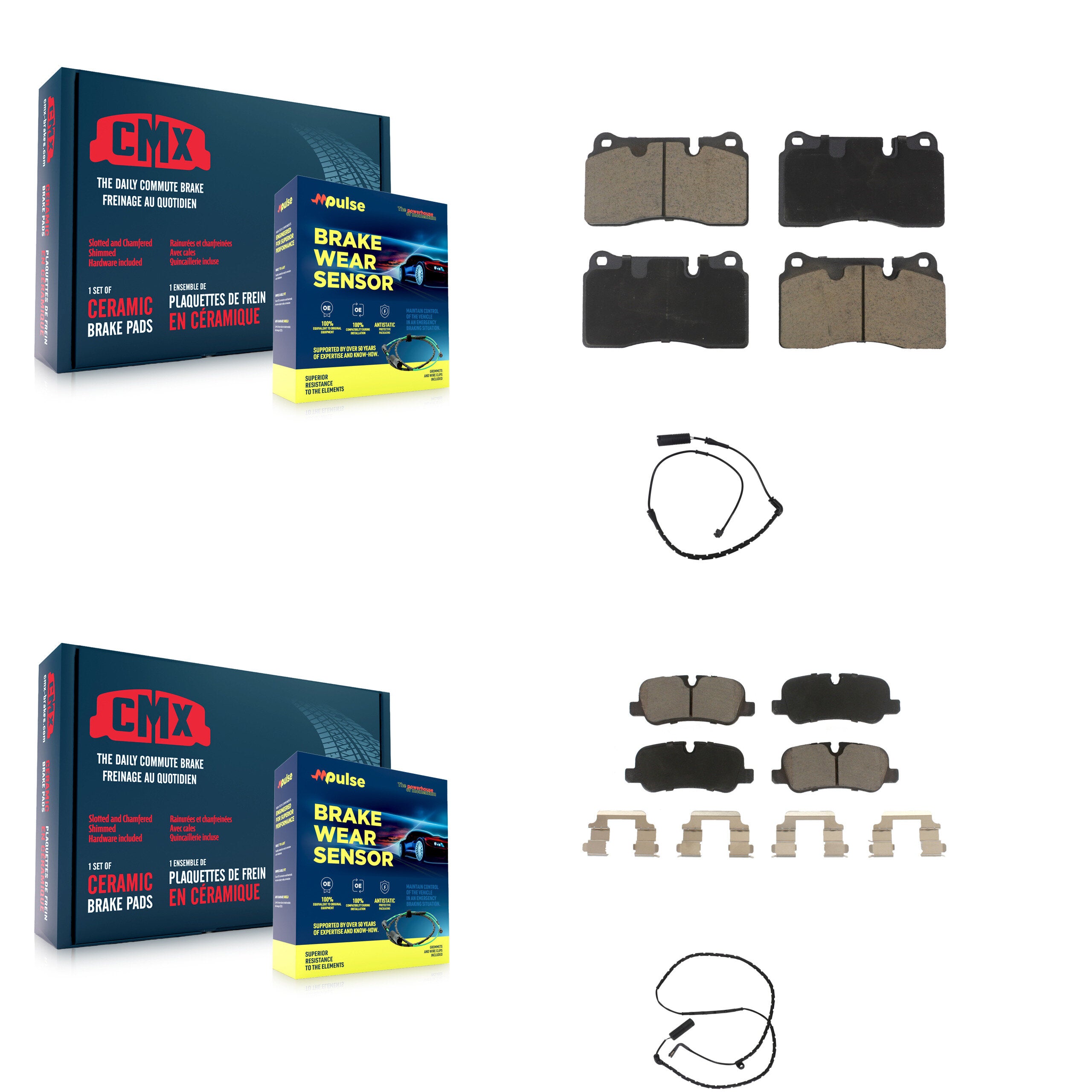 Front Rear Ceramic Brake Pads Wear Sensor Kit For Land Rover Range 4.2L with Supercharged KCW-100164