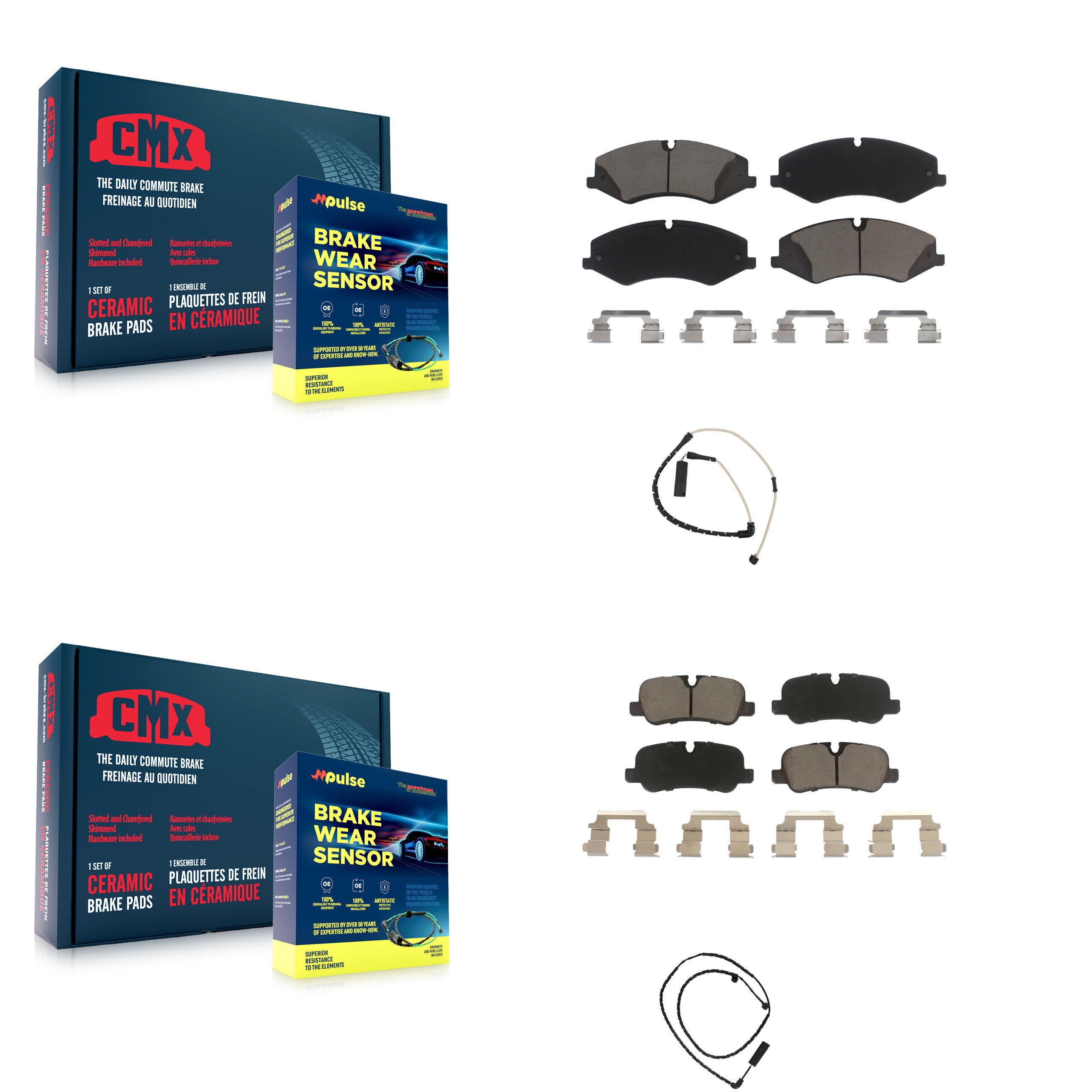 Front Rear Ceramic Brake Pad Wear Sensor Kit For Land Rover Range with B6 Level Armouring KCW-100168