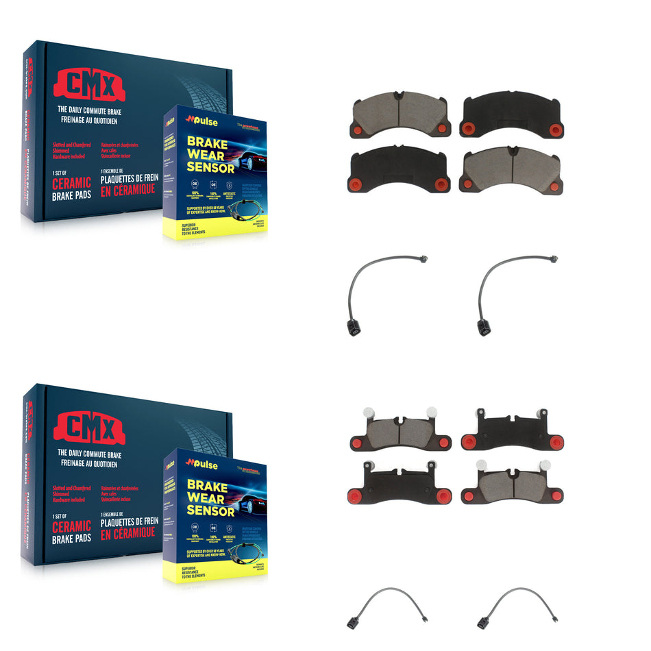 Front Rear Ceramic Disc Brake Pads And Wear Sensors Kit For Porsche Cayenne with Harness KCW-100187