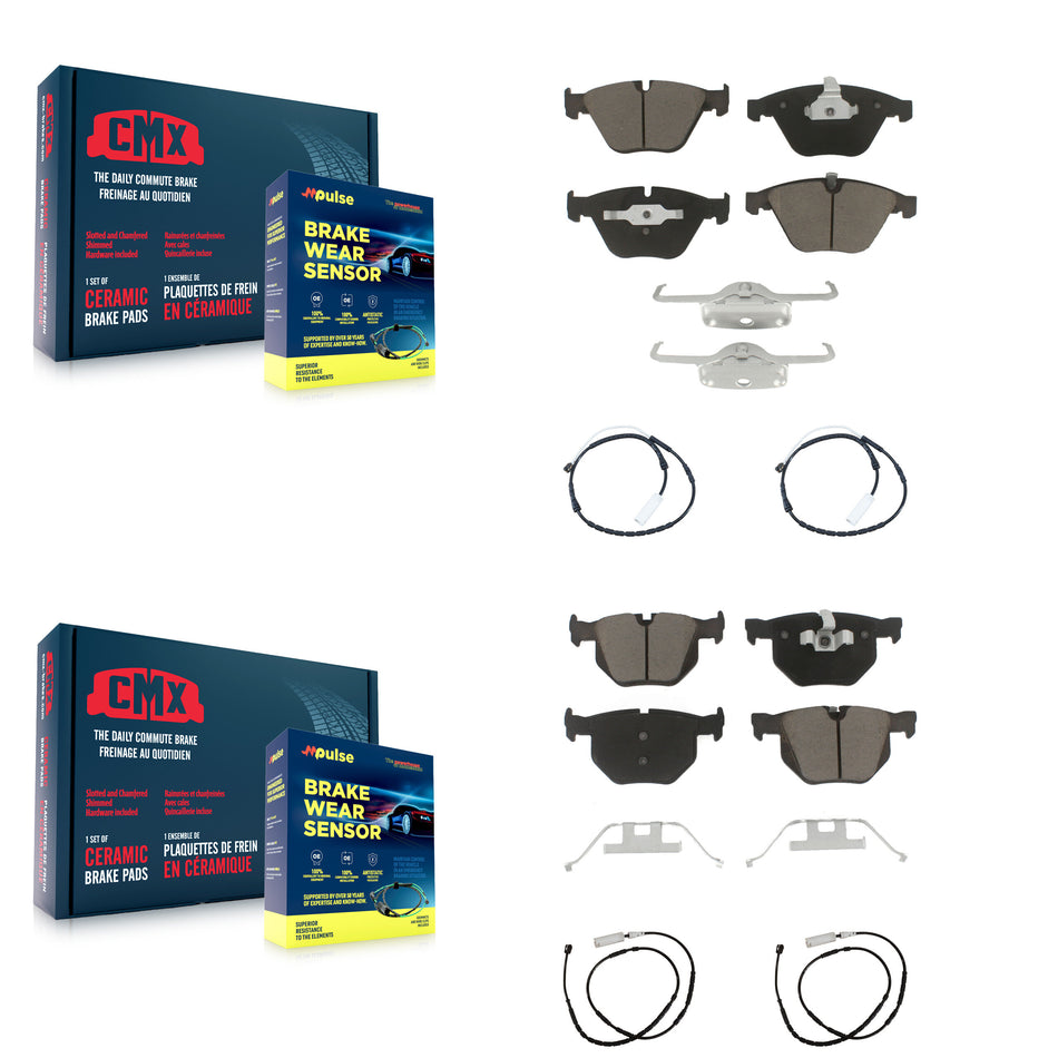 Front Rear Ceramic Disc Brake Pad Wear Sensor Kit For 2013 BMW X1 xDrive35i with AWD 3.0L KCW-100194