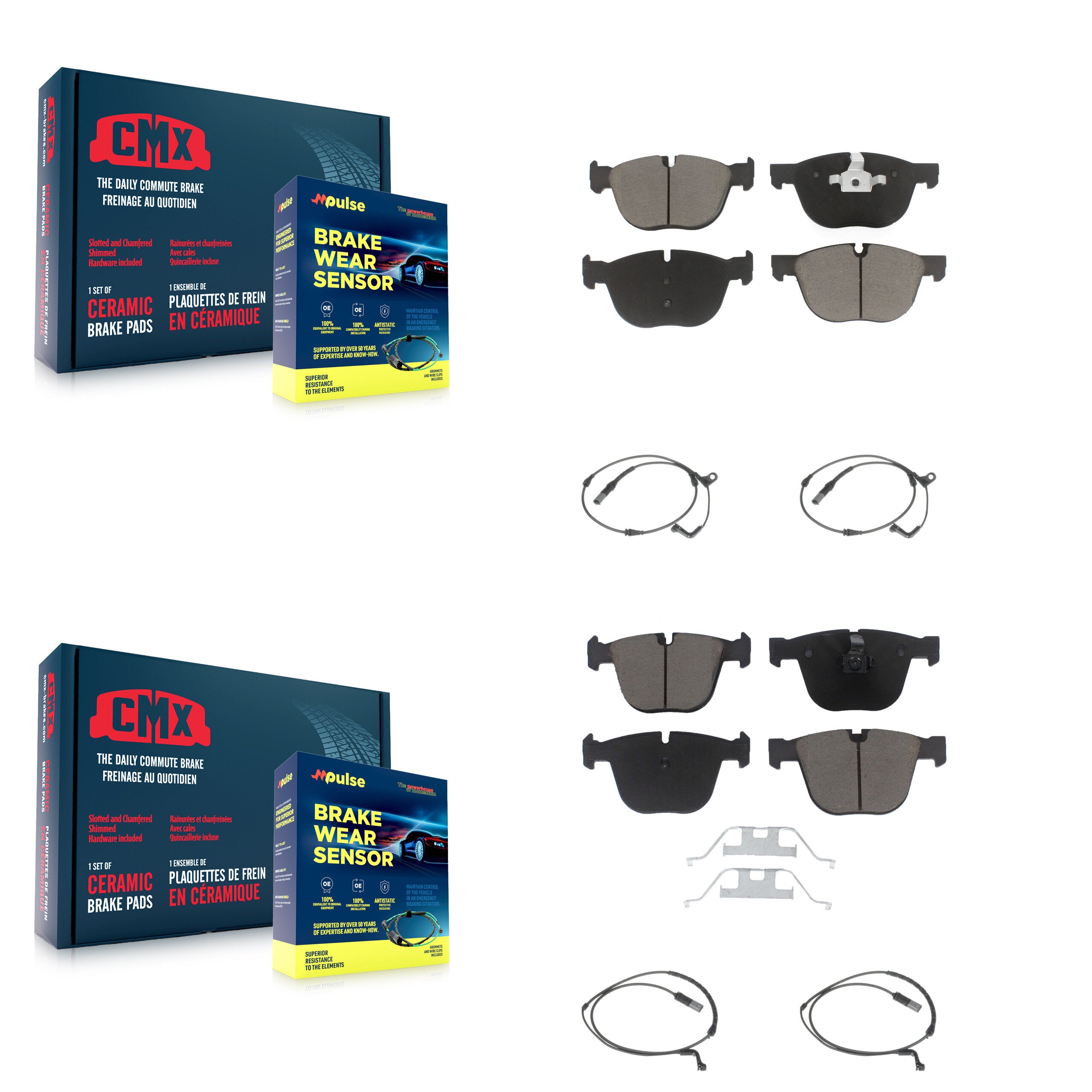 Front Rear Ceramic Disc Brake Pads And Wear Sensors Kit For BMW X5 X6 KCW-100207