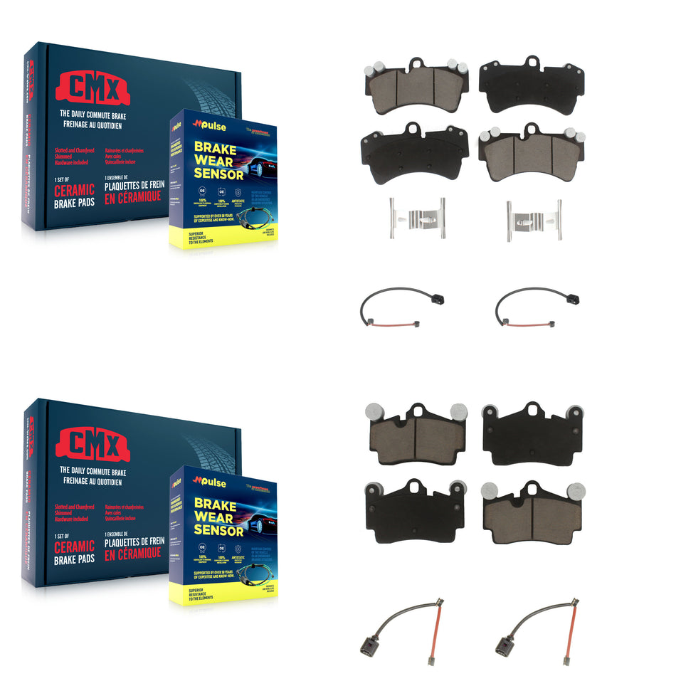 Front Rear Ceramic Disc Brake Pads And Wear Sensors Kit For Audi Q7 Porsche Cayenne KCW-100212