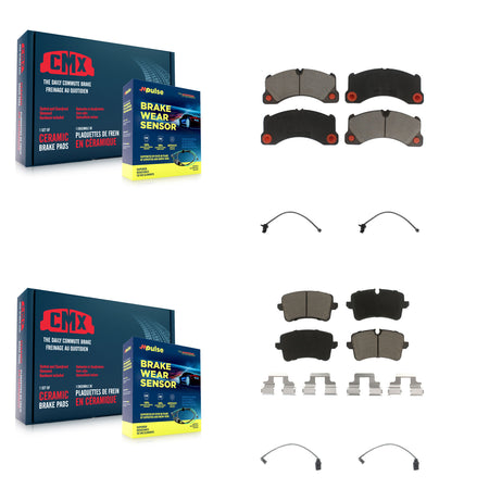 Front Rear Ceramic Disc Brake Pads Wear Sensor Kit For Porsche Macan except Rotor KCW-100223